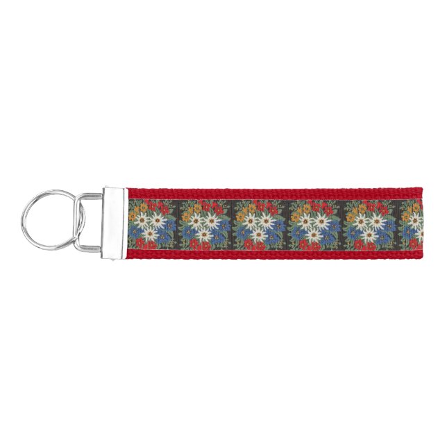 Edelweiss Swiss Alpine Flower Wrist Keychain (Keys on Left)