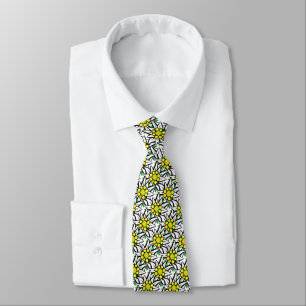 Edelweiss Swiss Bavaria Alpine Flower Neck Tie