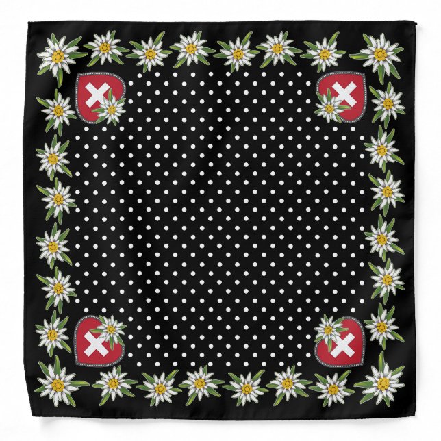 Edelweiss Swiss Scarf Bandana (Front)