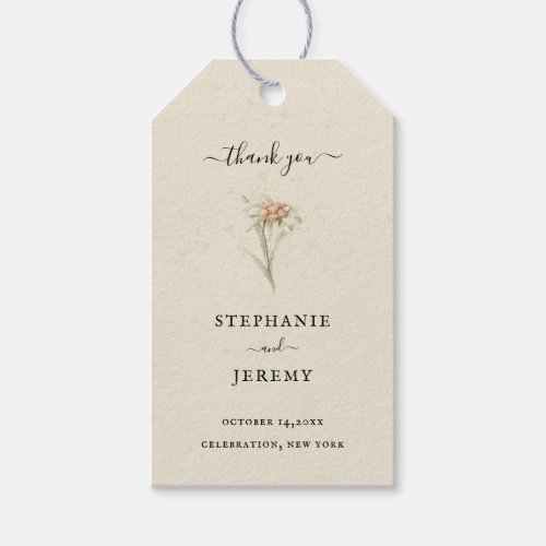 Edelweiss Vintage Floral Wedding Gift Tag