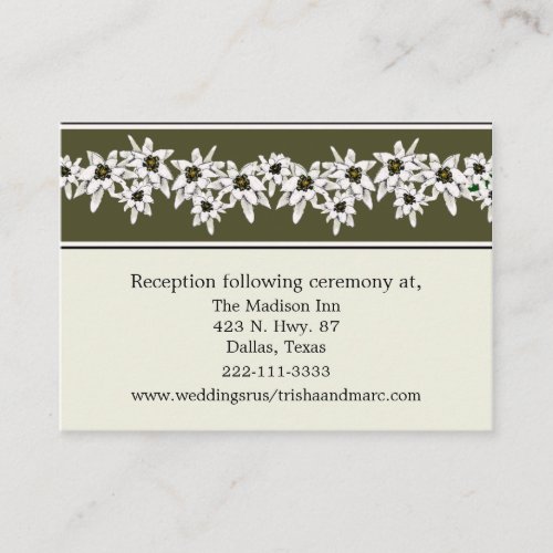 Edelweiss Wedding enclosure cards Business Card