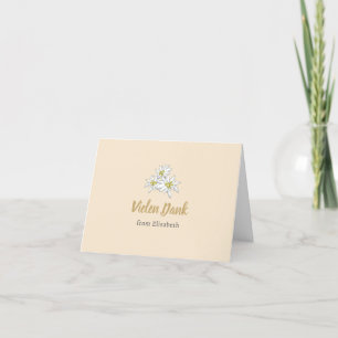 Edelweiss Wildflower Cute Champagne Bridal Shower Thank You Card