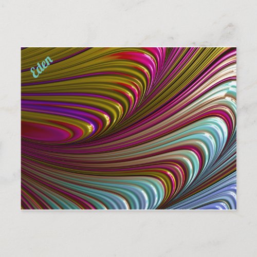 EDEN  3D Fractal Design Pattern  Candy Treat  Postcard
