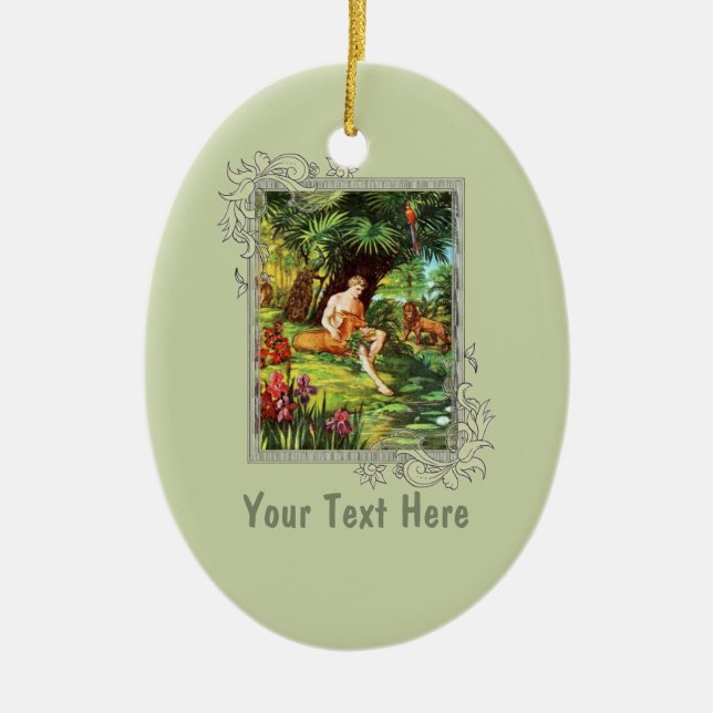 Eden Adam In The Garden Ceramic Ornament (Front)