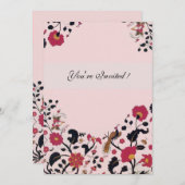 EDEN ,black and white ,red pink Invitation (Front/Back)