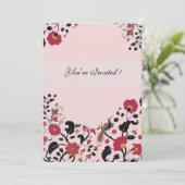 EDEN ,black and white ,red pink Invitation (Standing Front)