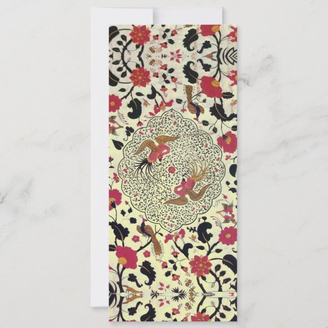 EDEN Flowers And Birds Black Red Yellow Floral  Announcement (Front)