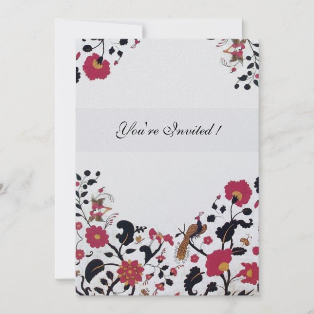 EDEN , Red ,Black and White Ice Metallic Invitation (Front)