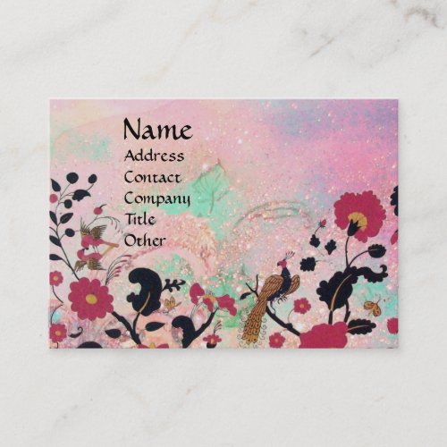 EDEN  WHIMSICAL GARDEN IN GOLD SPARKLES BUSINESS CARD