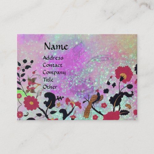 EDEN  WHIMSICAL GARDEN PURPLE GOLD SPARKLES BUSINESS CARD