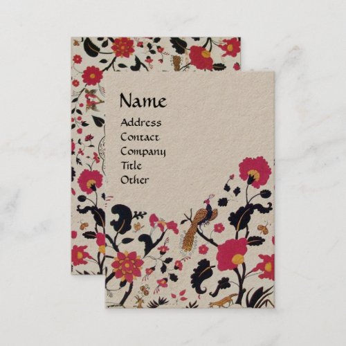 EDENWHIMSICAL GARDEN Red Black Floral Kraft Paper Business Card