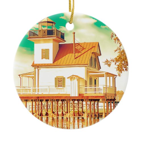 Edenton NC Lighthouse Ceramic Ornament