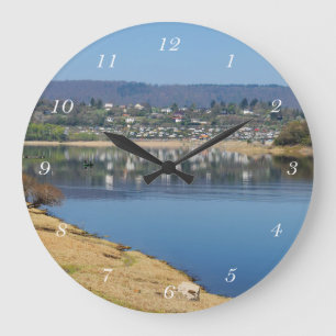 Edersee Bay near Bringhausen Large Clock