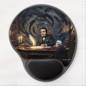 Edgar A. Poe Composing The Raven In Gothic Dreams  Gel Mouse Pad