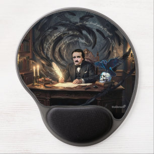 Edgar A. Poe Composing The Raven In Gothic Dreams Gel Mouse Pad