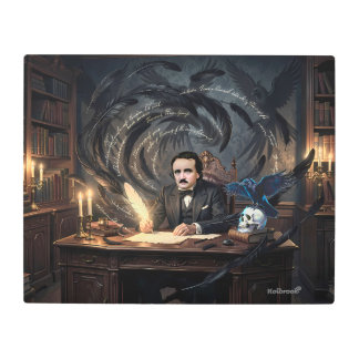 Edgar A. Poe Composing The Raven In Gothic Dreams Metal Print
