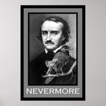 Edgar Allan Poe And Raven Poster by fur_persons2 at Zazzle