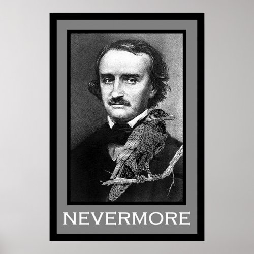 Edgar Allan Poe and Raven Poster