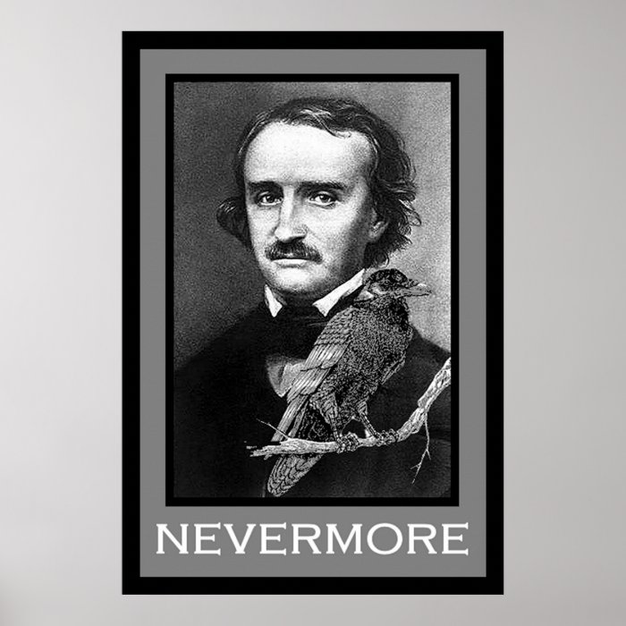 Edgar Allan Poe and Raven Poster