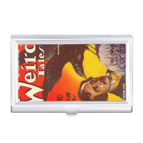 Edgar Allan Poe and Raven Pulp Magazine Cover Business Card Holder