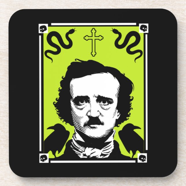 Edgar Allan Poe Anniversary January 19     Beverage Coaster (Front)