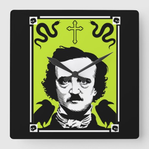 Edgar Allan Poe Anniversary January 19      Square Wall Clock