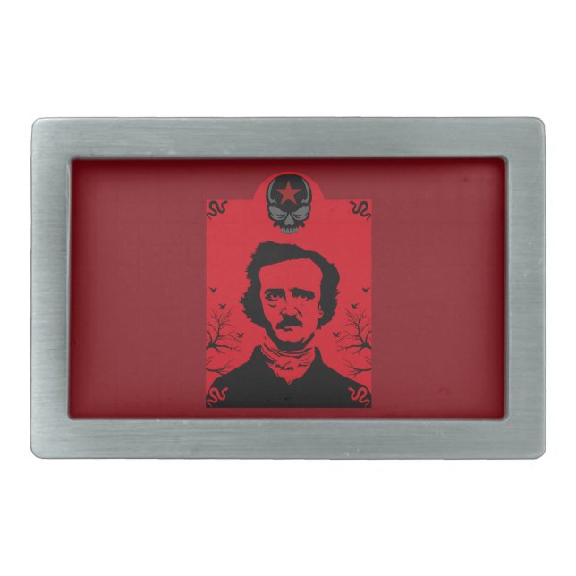 Edgar Allan Poe Art Gift Belt Buckle (Front)