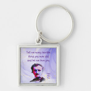 Edgar Allan Poe Author Writer Poet Love Quote  Keychain