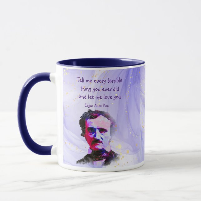 Edgar Allan Poe Author Writer Poet Love Quote  Mug (Left)