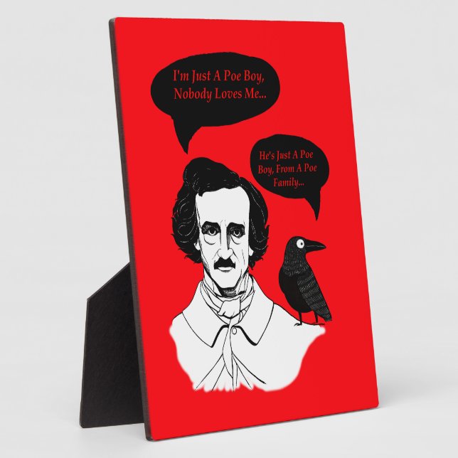 Edgar Allan Poe Boy and Raven Plaque (Side)