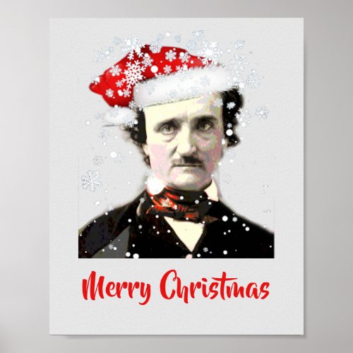  Edgar Allan Poe Christmas Wish Hat Snowflake Poster