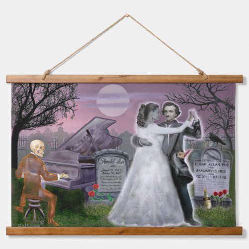 Edgar Allan Poe Dancing with Annabel Lee Hanging Tapestry