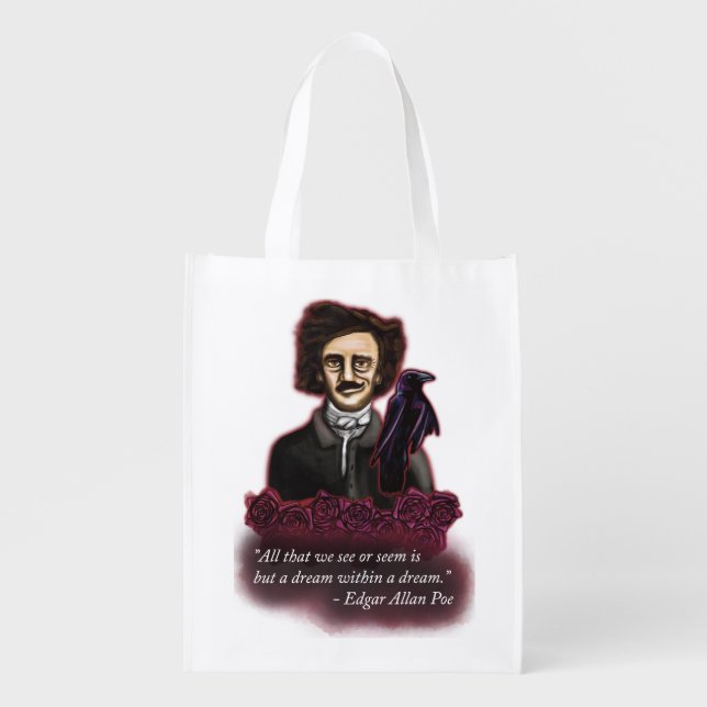 Edgar Allan Poe, Dream Within a Dream Grocery Bag (Front)
