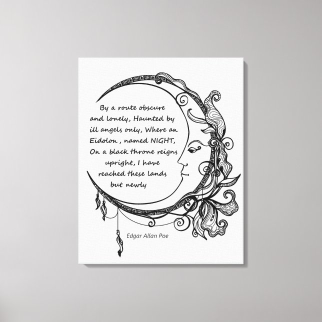  Edgar Allan Poe Dreamland Dream Poem Canvas Print (Front)