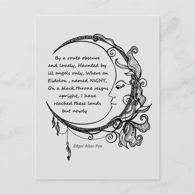  Edgar Allan Poe Dreamland Dream Poem  Postcard (Front)