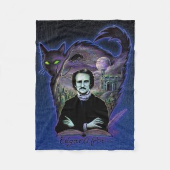 Edgar Allan Poe Gothic Fleece Blanket by themonsterstore at Zazzle
