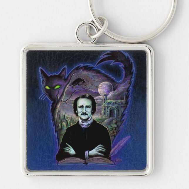 Edgar Allan Poe Gothic Keychain (Front)