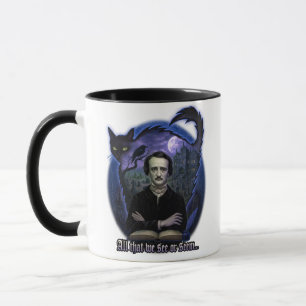 Edgar Allan Poe Gothic Mug – Haunted Raven & Cat
