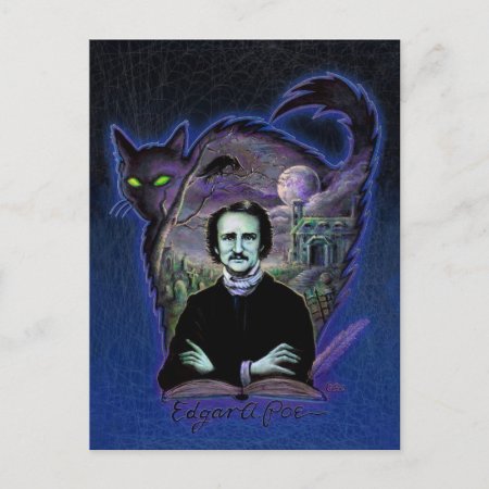 Edgar Allan Poe Gothic Postcard