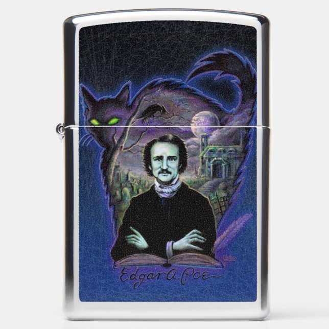 Edgar Allan Poe Gothic Zippo Lighter (Front)