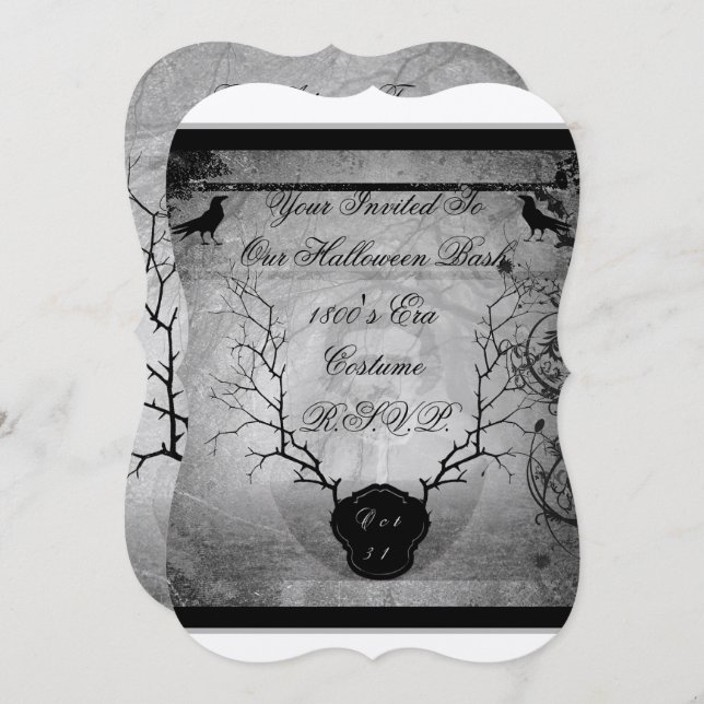 Edgar Allan Poe Halloween Party Invitation (Front/Back)