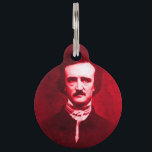Edgar Allan Poe in Red Pet Name Tag<br><div class="desc">Edgar Allan Poe in Red</div>