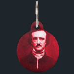 Edgar Allan Poe in Red Pet Name Tag<br><div class="desc">Edgar Allan Poe in Red</div>