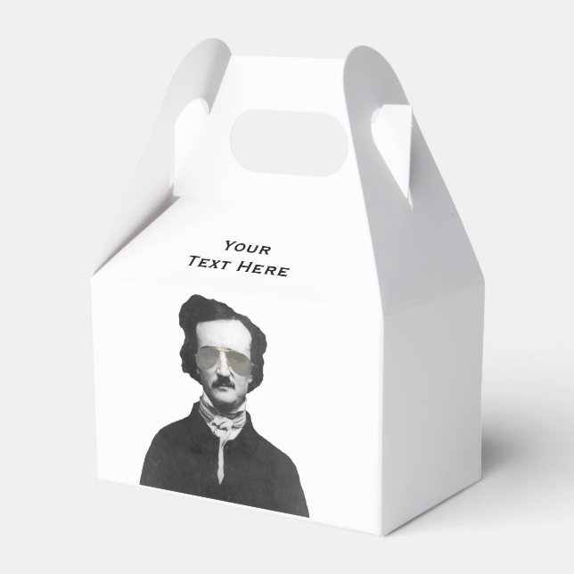 Edgar Allan Poe in Sunglasses Personalized Favor Boxes (Front Side)