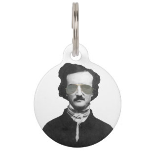 Edgar Allan Poe in Sunglasses Pet Name Tag