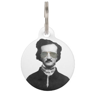 Edgar Allan Poe in Sunglasses Pet Name Tag