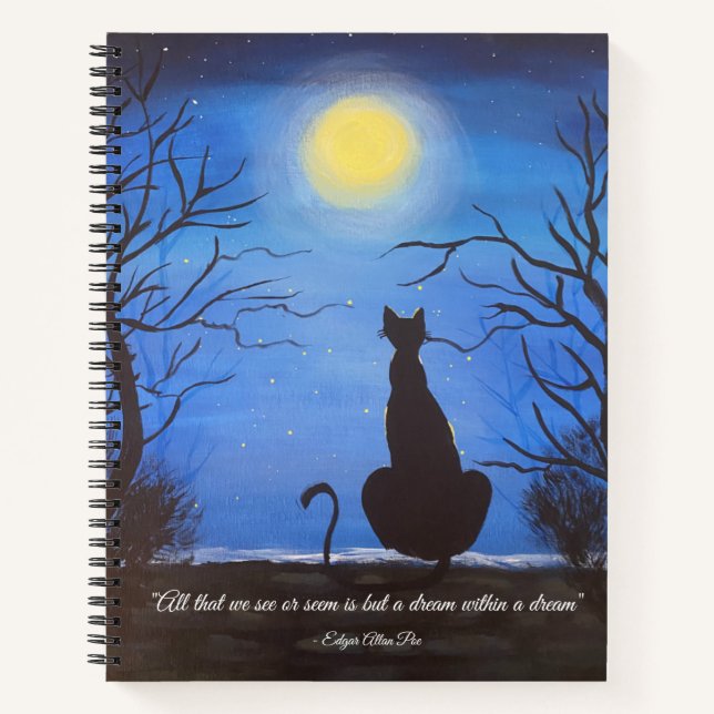 Edgar Allan Poe inspired cat notebook (Front)