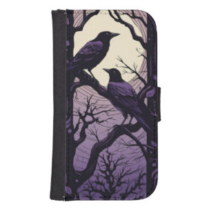 Edgar Allan Poe-inspired Crow Design Galaxy S4 Wallet Case