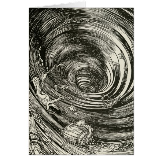 Edgar Allan Poe Maelstrom illus by Rackham Cards (Front)