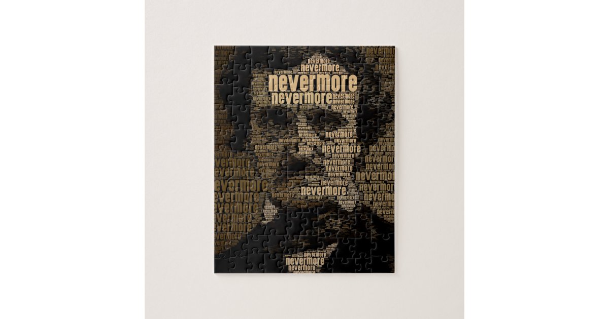 Edgar Allan Poe - Nevermore Typography Jigsaw Puzzle ...